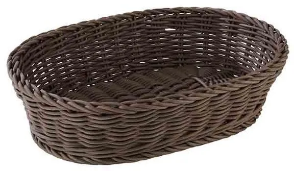 Utgår: Brödkorg, oval, svart plastflätning, 32x23xH7 cm