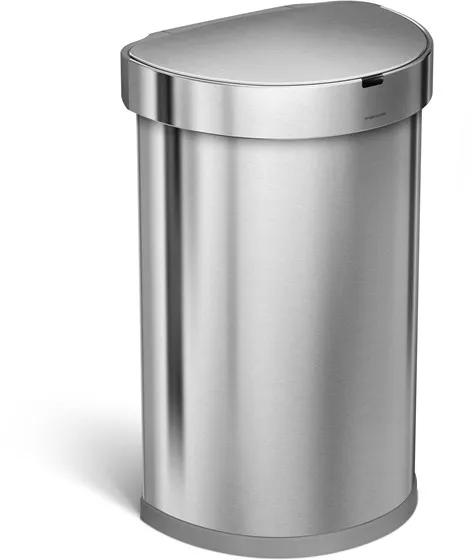 Simplehuman 45L halvrund sensor sopkorg, borstad